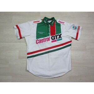 Vintage 1990s NHRA Drag Racing Pit Crew Uniform Shirt (L) Castrol GTX Oldsmobile